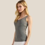 Wholesale ribbed Seamless Scoop Neck Tank Top Built Wireless Bra Elastic Band Su