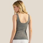 Wholesale ribbed Seamless Scoop Neck Tank Top Built Wireless Bra Elastic Band Su