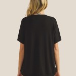 Wholesale loose Fit Short Sleeve Top Pack Ribbed Crew Neckline Short Sleeve Curv