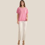 Wholesale loose Fit Short Sleeve Top Pack Ribbed Crew Neckline Short Sleeve Curv