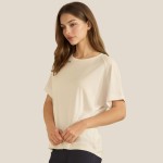 Wholesale loose Fit Short Sleeve Top Pack Ribbed Crew Neckline Short Sleeve Curv