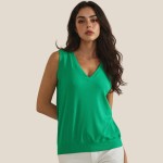 Wholesale ribbed Loose V Neck Tank Top Pack V Neckline Sleeveless Relaxed Fit Ri
