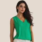 Wholesale ribbed Loose V Neck Tank Top Pack V Neckline Sleeveless Relaxed Fit Ri