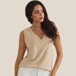 Wholesale ribbed Loose V Neck Tank Top Pack V Neckline Sleeveless Relaxed Fit Ri