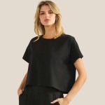 Wholesale cotton Crewneck Cropped Short Sleeve Top Pack Relaxed Fit Soft Breatha