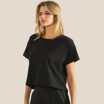 Wholesale cotton Crewneck Cropped Short Sleeve Top Pack Relaxed Fit Soft Breatha