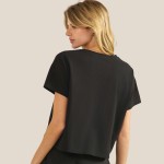 Wholesale cotton Crewneck Cropped Short Sleeve Top Pack Relaxed Fit Soft Breatha