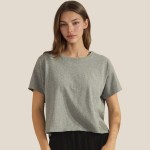 Wholesale cotton Crewneck Cropped Short Sleeve Top Pack Relaxed Fit Soft Breatha