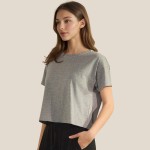 Wholesale cotton Crewneck Cropped Short Sleeve Top Pack Relaxed Fit Soft Breatha