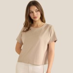 Wholesale cotton Crewneck Cropped Short Sleeve Top Pack Relaxed Fit Soft Breatha