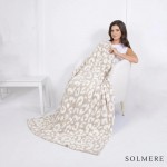 Wholesale solmere Blanket Beige Leopard Print Blanket Wrap yourself pure indulge