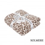 Wholesale solmere Blanket Pink Bordered Leopard Print Blanket Wrap yourself pure