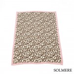 Wholesale solmere Blanket Pink Bordered Leopard Print Blanket Wrap yourself pure