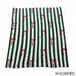 Wholesale solmere Blanket Stripe Bow Christmas Blanket Wrap yourself pure indulg