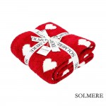 Wholesale solmere Blanket White Scallop Bordered Heart Blanket Wrap yourself pur