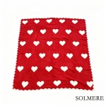 Wholesale solmere Blanket White Scallop Bordered Heart Blanket Wrap yourself pur