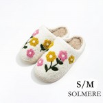 SOLMERE Slippers – Plush Flowers Slide On Slippers

Step into pure indulgence. Our Solmere Slippers blend a trend-forward design with cloud-like comfort, making every step feel like a warm embrace.

- Incredible Comfort – Lined with ultra-soft, plush material to keep your feet cozy from morning to night.

- Slip-On Ease – Effortless to wear, with a secure yet relaxed fit.

- Durable & Lightweight – Crafted for everyday wear with a cushioned sole that supports and lasts.

- US Women's Size: S/M (6-8) M/L (8-10)

- Rubber Sole - Provides grip and stability for both indoor and light outdoor use.

- Thoughtful Packaging – Each pair comes neatly displayed on a branded slipper hanger with a branded card, and individually packaged.

Once you slip them on, you’ll understand why SOLMERE slippers are love at first step.