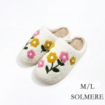 SOLMERE Slippers – Plush Flowers Slide On Slippers

Step into pure indulgence. Our Solmere Slippers blend a trend-forward design with cloud-like comfort, making every step feel like a warm embrace.

- Incredible Comfort – Lined with ultra-soft, plush material to keep your feet cozy from morning to night.

- Slip-On Ease – Effortless to wear, with a secure yet relaxed fit.

- Durable & Lightweight – Crafted for everyday wear with a cushioned sole that supports and lasts.

- US Women's Size: S/M (6-8) M/L (8-10)

- Rubber Sole - Provides grip and stability for both indoor and light outdoor use.

- Thoughtful Packaging – Each pair comes neatly displayed on a branded slipper hanger with a branded card, and individually packaged.

Once you slip them on, you’ll understand why SOLMERE slippers are love at first step.