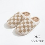 SOLMERE Slippers – Plush Checker Slide On Slippers

Step into pure indulgence. Our Solmere Slippers blend a trend-forward design with cloud-like comfort, making every step feel like a warm embrace.

- Incredible Comfort – Lined with ultra-soft, plush material to keep your feet cozy from morning to night.

- Slip-On Ease – Effortless to wear, with a secure yet relaxed fit.

- Durable & Lightweight – Crafted for everyday wear with a cushioned sole that supports and lasts.

- US Women's Size: S/M (6-8) M/L (8-10)

- Rubber Sole - Provides grip and stability for both indoor and light outdoor use.

- Thoughtful Packaging – Each pair comes neatly displayed on a branded slipper hanger with a branded card, and individually packaged.

Once you slip them on, you’ll understand why SOLMERE slippers are love at first step.