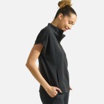Wholesale half Zip Short Sleeve Top Pack Classic Fit Short Dolma Sleeves Unlined