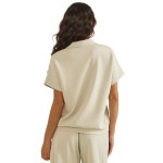 Wholesale relaxed Fit Collard V Neck Top Pack Matching Shorts Sold Separately St