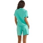 Wholesale relaxed Fit Collard V Neck Top Pack Matching Shorts Sold Separately St