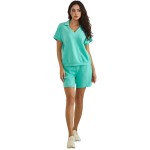 Wholesale relaxed Fit Collard V Neck Top Pack Matching Shorts Sold Separately St