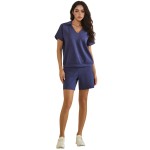 Wholesale relaxed Fit Collard V Neck Top Pack Matching Shorts Sold Separately St