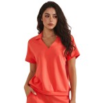 Wholesale relaxed Fit Collard V Neck Top Pack Matching Shorts Sold Separately St