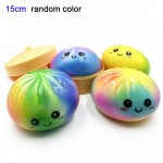 Wholesale rainbow Dumpling Squishy Toy Cute novelty squishy toy designed smiling
