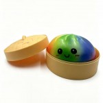 Wholesale rainbow Dumpling Squishy Toy Cute novelty squishy toy designed smiling