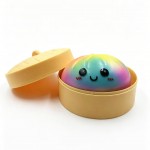 Wholesale rainbow Dumpling Squishy Toy Cute novelty squishy toy designed smiling