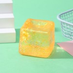 Wholesale glitter Cube Squishy Toy Cute novelty squishy toy designed glitter cub