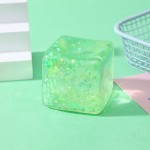 Wholesale glitter Cube Squishy Toy Cute novelty squishy toy designed glitter cub
