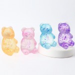 Wholesale glitter Bear Squishy Toy Cute novelty squishy toy designed gel glitter