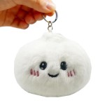 Wholesale faux Fur Dumpling Key Ring Cute novelty squishy toy designed faux fur