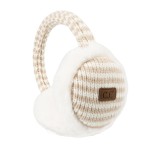 Wholesale striped Knit Faux Fur Earmuffs plush faux fur ear covers striped knit