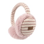 Wholesale striped Knit Faux Fur Earmuffs plush faux fur ear covers striped knit