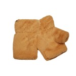 Wholesale faux fur fingerless gloves plush cuff open finger keeps hands warm pho