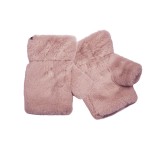 Wholesale faux fur fingerless gloves plush cuff open finger keeps hands warm pho