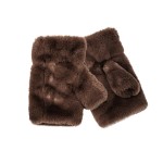 Wholesale faux fur fingerless gloves plush cuff open finger keeps hands warm pho