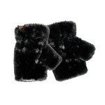 Wholesale faux fur fingerless gloves plush cuff open finger keeps hands warm pho