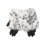 Wholesale faux Fur Cuff Gloves plush leopard print pile cuff smooth faux suede h