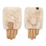 Wholesale faux Fur Cuff Gloves oversized plush cuff soft faux suede hands luxe w