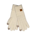 Wholesale cable Knit Touchscreen Gloves braided cable down back hand soft ribbed