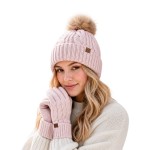 Wholesale cable Knit Touchscreen Gloves braided cable down back hand soft ribbed