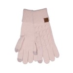 Wholesale cable Knit Touchscreen Gloves braided cable down back hand soft ribbed