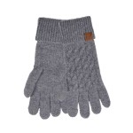 Wholesale cable Knit Touchscreen Gloves braided cable down back hand soft ribbed