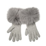 Wholesale faux Fur Cuff Knit Gloves lush oversized pile cuff frames wrist soft f