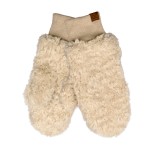 Wholesale curly Teddy Sherpa Mittens made plush curly faux shearling snug ribbed